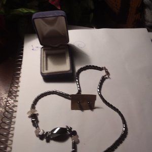 Black Onyx Necklace and Matching Earrings